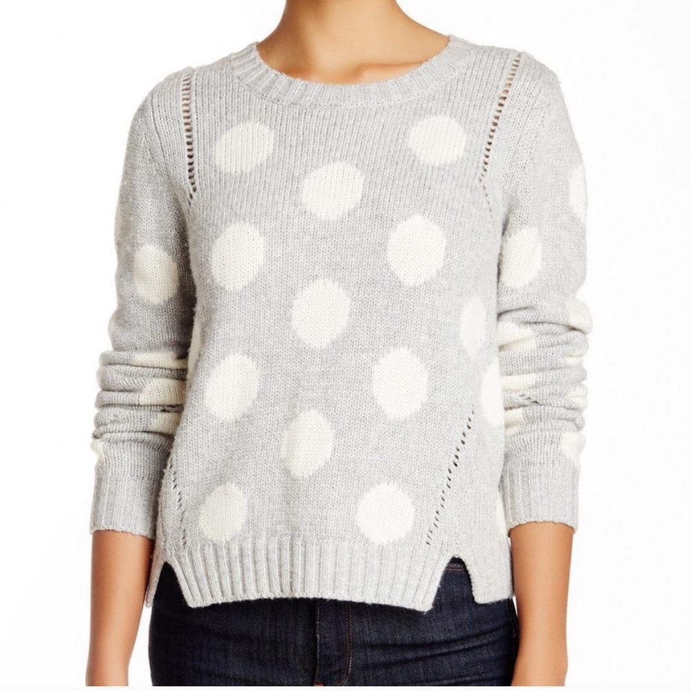Townsen gray white polka dot‎ knit sweater
